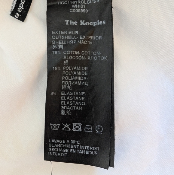 The Kooples classic button down white with black details sz M - Picture 6 of 6